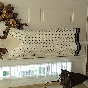 Ann Taylor Petite white navy blue print sleeveless Vneck dress lined sz 8P NEW…